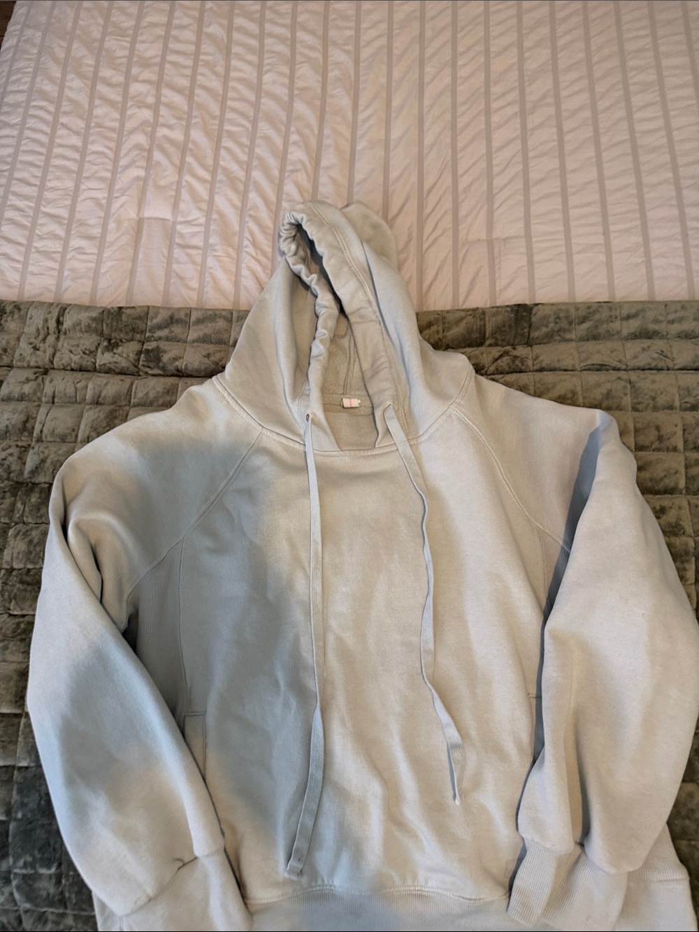Women's Light Gray Hooded Anthropologie/ Daily Practice Sweatshirt L